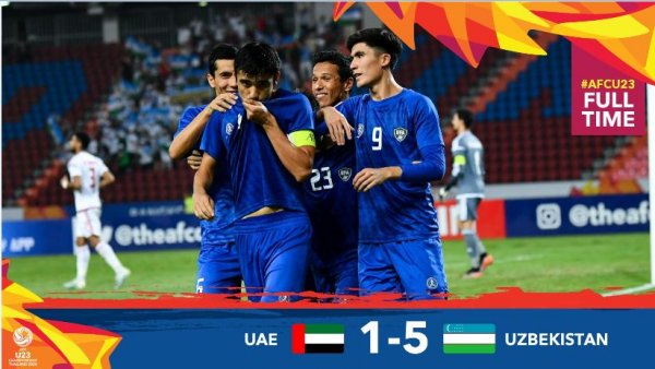 ЧА U-23: Узбекистан вышел в полуфинал, разгромив сборную ОАЭ
