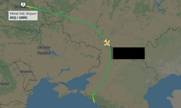 Украина не пустила самолет Лукашенко в свое воздушное пространство